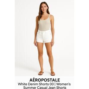 Aéropostale White Denim Shorts 00 | Women’s Summer Casual Jean Shorts